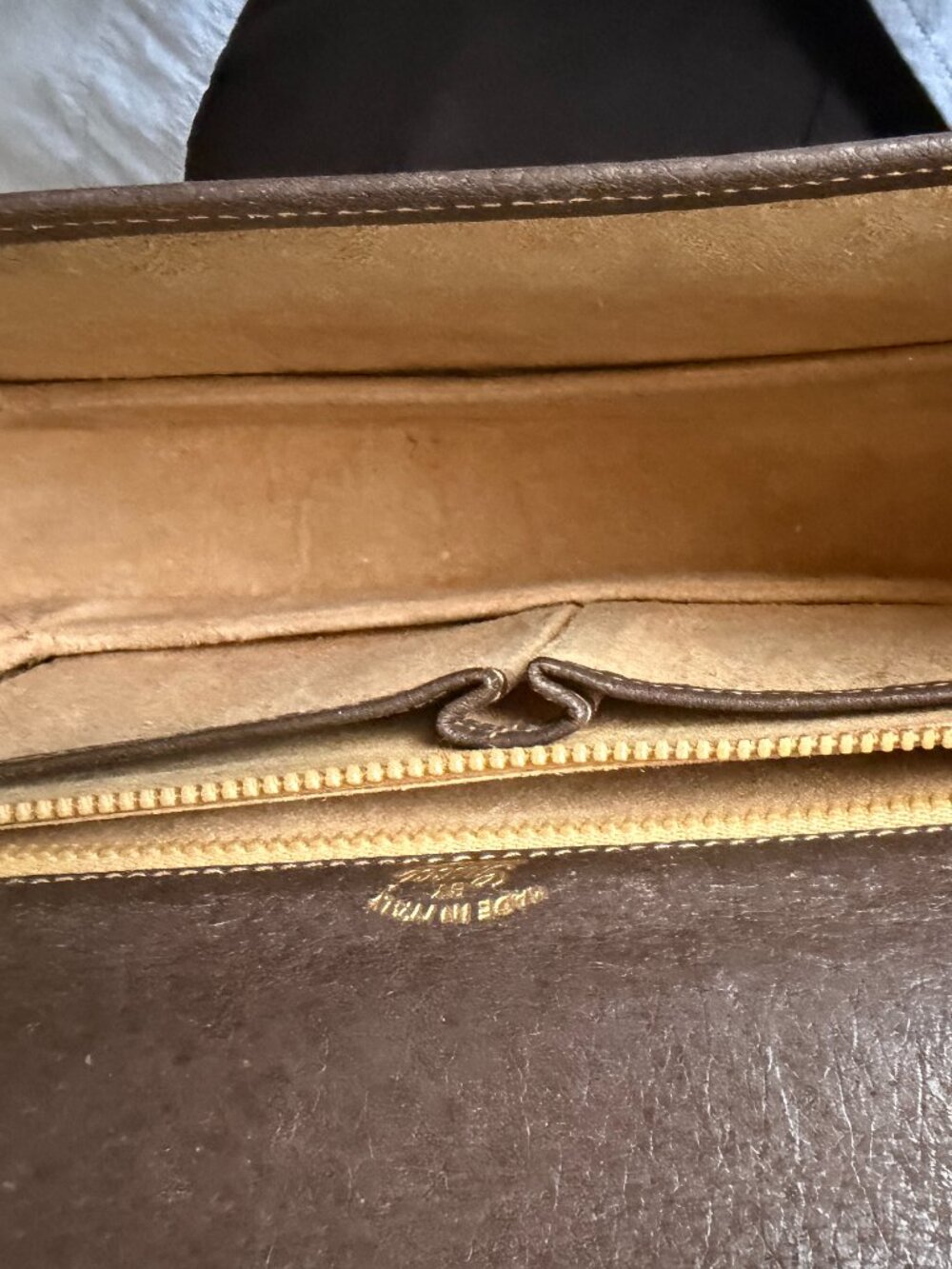 Vintage Gucci Horsebit Flap Shoulder Bag, Chocolate Brown Leather, Suede Lined - Picture 11 of 13